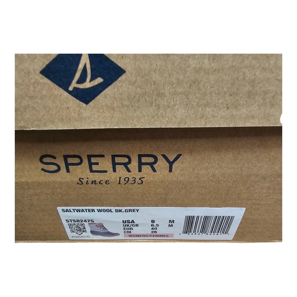 Women's Sperry Saltwater Emboss Wool Duck Boots Dark Grey Size 9 - Picture 10 of 12